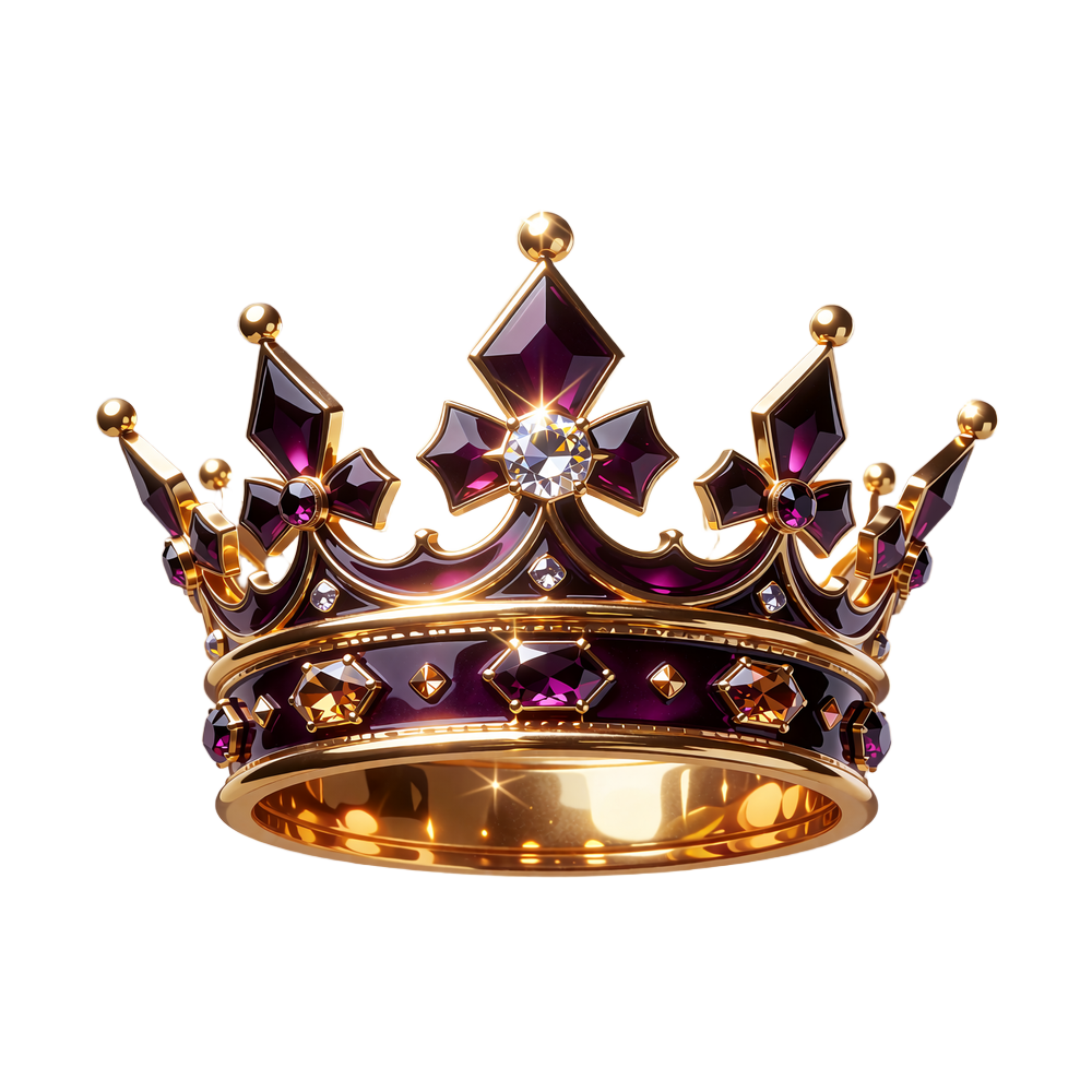 Złota korona VIP z diamentem w centrum, symbol programu lojalnościowego OnlySpins Casino