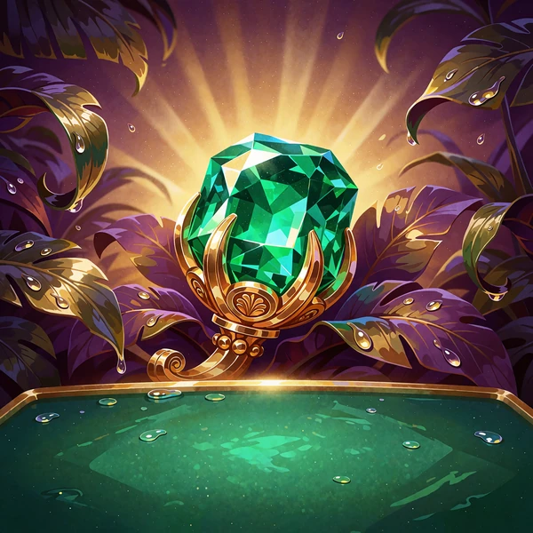 Kafelek slotu z zielonym szmaragdem w dżungli - egzotyczne automaty bonus buy w OnlySpins